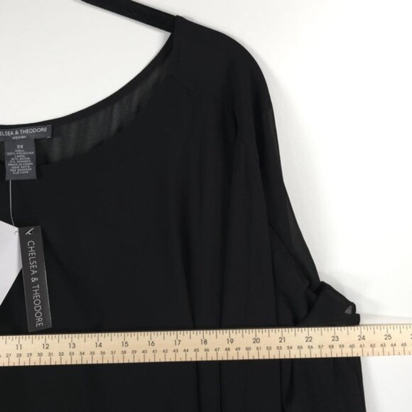 NWT‎ CHELSEA & THEODORE Black Shift Lined Dress Attached Shall 2743086W Size 3X - Picture 6 of 10